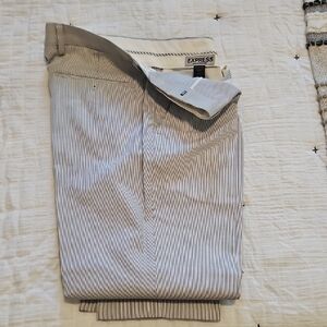 Express Men's Pinstriped Gray Dress Pants